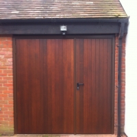 Picture of a pair of timber side-hinged garage doors